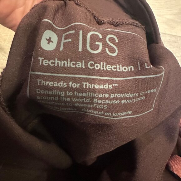 FIGS WOMENS BROWN JOGGER SCRUB PANTS LARGE PETITE - Picture 7 of 10